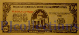 DOMINICAN REPUBLIC 50 CENTAVOS 1961 PICK 90s SPECIMEN UNC - Repubblica Dominicana