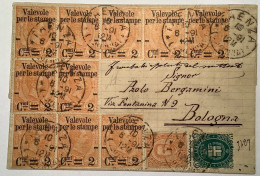 FAENZA 1891 (Ravenna, Emilia Romagna)Sa54 Lettera>Bologna EX PROVERA (Regno D‘ Italia Stampe Pacchi Postali Italy Cover - Marcofilie