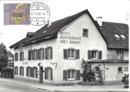 SUISSE - CARTE MAXIMUM - Yvert N° 1154 - HÔTEL Des 3 ROIS - RHEINFELDEN - Cartoline Maximum