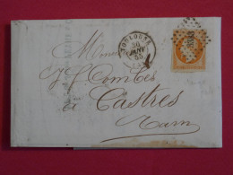 BS7 FRANCE   BELLE   LETTRE  1855 TOULOUSE A CASTRES  .NAPOLEON    N°16    + AFF INTERESSANT++++ - 1853-1860 Napoléon III.