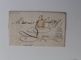 1857 Lettera INTERNAZIONALE TORINO-LYON/Francia+timbro ROSSO TRANSITO+TASSA 5 C.-C1 - 1. ...-1850 Prefilatelia
