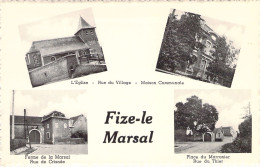 BELGIQUE - FIZE Le Marsal - Eglise Rue Du Village Et Maison Communale - Carte Postale Ancienne - Otros & Sin Clasificación