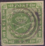 Danimarca Danemark 1858 MiN°8  8S Verde (o) Vedere Scansione - Gebraucht