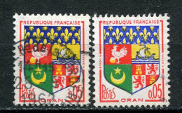 25077 FRANCE N°1230A° 5c. Blason D'Oran : Double Frappe Du Jaune Et Du Bleu + Normal  1960  TB - Gebraucht