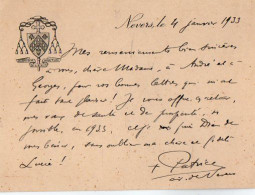 VP21.999 - 1933 - CAS - Autographe De Monseigneur Patrice FLYNN Evêque De NEVERS - Other & Unclassified