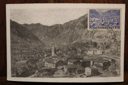 1945 Cpa Carte Maximum Andorre Cover Andorra Timbre Andorre La Vieille 5f N°109 - Maximumkarten (MC)