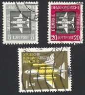 DDR, 1957, Michel-Nr. 609+610+613, Gestempelt - Gebraucht