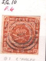 Danimarca Danemark 1854 MiN°4 4S Orange Brown Annullo "I C'hagen" (o) Vedere Scansione - Used Stamps