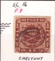 Danimarca Danemark 1858 MiN°7b .chestnut (o) Vedere Scansione - Used Stamps