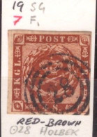 Danimarca Danemark 1858 MiN°7a  4S Red-brown Annullo "28 Holbek"  (o) Vedere Scansione - Used Stamps