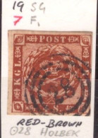 Danimarca Danemark 1858 MiN°7a  4S Red-brown Annullo "28 Holbek"  (o) Vedere Scansione - Gebraucht