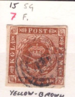 Danimarca Danemark 1858 MiN°7a  4S Yellow-brown (o) Vedere Scansione - Used Stamps
