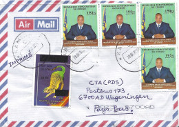 DRC Congo 2002 Kamina Overprint Prehistory Scutellosaurus 25 FC Kabila 195 FC Cover Via Zambia - Brieven