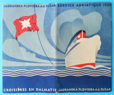 JADRANSKA PLOVIDBA SUŠAK (1938) Croatia Yugoslavia Kingdom Art-Deco Brochure * Shipping Company Compagnia Di Navigazione - Autres & Non Classés