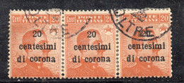 MONK307 - TRENTO TRIESTE 1919 , 20cent/20cent Sassone Usato : Ricostruzione Di Annullo - Trento & Trieste