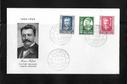 1954 FDC Hannes Hafstein ►Brief Mit Portrait Von Hannes Hafstein Nach Reykjavik, THE FIRST ICELANDIC CABINET MINISTER - FDC