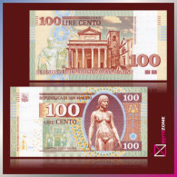 Matej Gabris 100 Lire San Marino 2018 Paper Fantasy Banknote - San Marino