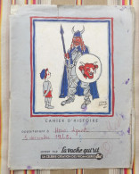 Ancien Protege Cahier D'Ecole PUBLICITAIRE La Vache Qui Rit Illustrateur Herve BAILLE H. LIGNOT 1948 - Protège-cahiers