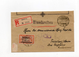 !!! MEMEL, LETTRE RECOMMANDEE D'HEYDEKRUG DE 1922 AFFRANCH MERSON - Brieven En Documenten