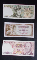 Lot De 3 Billets  - Pologne, Yougoslavie - Ploski, Jugoslavije - Mezclas - Billetes