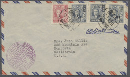 China: 1948, Jul 17, Flight Cover From Shanghai To Monrovia, California Bearing - Cartas & Documentos