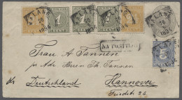 Dutch India: 1894, 4-colour-franking To HANOVER! PSE 12 1/2c. Grey Uprated By 1c - Netherlands Indies