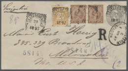 Dutch India: 1897, Colourful Franking To The US - PSE 12 1/2c Grey Uprated By 2 - Netherlands Indies