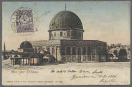 Palestine: 1905 Ppc From Jerusalem Depicting The Omar Mosque Franked With A Turk - Palestine
