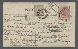New South Wales: 1907, Ppc Franked 1d. To France Taxed NSW T 5 And Franked With - Cartas & Documentos