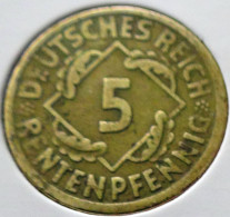 Germany - Weimarer Republik - 1924 - KM 32 - 5 Rentenpfennig - Mint D / München - VF - Look Scans - 5 Renten- & 5 Reichspfennig