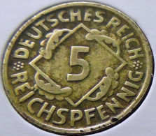 Germany - Weimarer Republik - 1925 - KM 39 - 5 Reichspfennig - Mint D / München - VF - Look Scans - 5 Renten- & 5 Reichspfennig