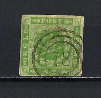 Denmark 1854   8 Sk Green   VFU - Used Stamps