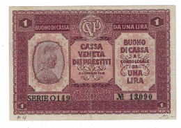 OCCUPAZIONE AUSTRIACA BUONO DI CASSA VENETA DEI PRESTITI 1 LIRA 1918 BB - Other & Unclassified