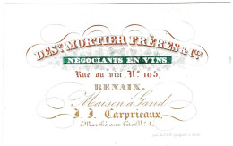 Belgique, "Carte Porcelaine" Porseleinkaart, Mortier Frères & Cie, Négociants En Vins, Renaix, Ronsse, Dim:122x82 Mm - Porzellan