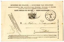 BELGIQUE - SIMPLE CERCLE RELAIS A ETOILES MARQUAIN SUR CARTE POSTALE DE SERVICE, 1919 - Sternenstempel