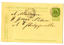 BELGIQUE - SIMPLE CERCLE RELAIS A ETOILES MATAGNE LA GRANDE SUR ENTIER CARTE POSTALE 5C ARMOIRIES, 1910 - Postmarks With Stars