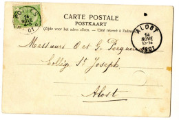 BELGIQUE - COB 56 SIMPLE CERCLE RELAIS A ETOILES POTTES SUR CARTE POSTALE, 1901 - Cachets à étoiles