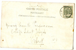 BELGIQUE - COB 53 SIMPLE CERCLE RELAIS A ETOILES POTTES SUR CARTE POSTALE - Sellos Con Estrellas