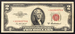 USA U.s.a. 1953 A 2 Dollar $ Red Seal Replacent Star Pick#380a Bb+ Vf+  Lotto.1828 - Federal Reserve Notes (1914-1918)