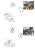 Czech Republic - 2023 - Baroque Murals - Chateau Kromeriz And Troja Castle - Set Of 2 FDCs (first Day Covers) - FDC