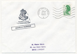 FRANCE - Env. Aff. Liberté A OMEC 75200 Paris Naval - 13/6/1987 + Patrouilleur La Dieppoise + Griffe Nouvelle Calédonie - Seepost