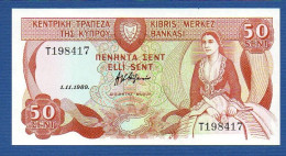 CYPRUS - P.52 – 50 Cents / Sent 1.11.1989 UNC, S/n T198417 - Zypern