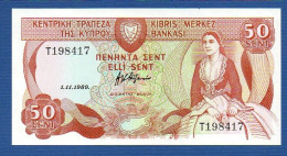 CYPRUS - P.52 – 50 Cents / Sent 1.11.1989 UNC, S/n T198417 - Cipro