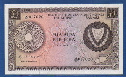 CYPRUS - P.43b – 	 1 Pound / Lira 1.7.1975 UNC, S/n J/80 017020 - Cyprus