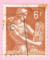 France, N° 1115 Obl. - Type Moissonneuse - 1957-1959 Mietitrice