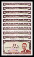 Guinea Lot 10 Banknotes 10 Sylis 1971 Pick 16 Sc- AUnc - Guinée