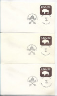 USA 1987 SET OF 9 COVERS WITH SPECIAL POSTMARK VISIT OF POPE JOHN PAUL II TO 9 DIFFERENT CITIES - Autres & Non Classés