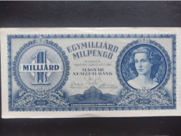 Hongrie 1 Milliard Pengo 1946  Ttb +  Bleu - Hongrie