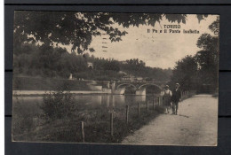 Torino 1923 Po E Ponte Isabella  Viaggiata / Animata - Fiume Po