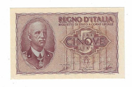 FASCISMO 5 LIRE CON FASCI 1940 FDS - Italia – 5 Lire